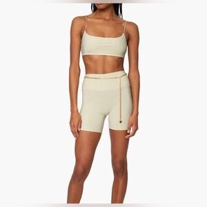 WeWoreWhat x Revolve Chain Cami bra top Gold Hardware Ribbed Khaki Size Medium